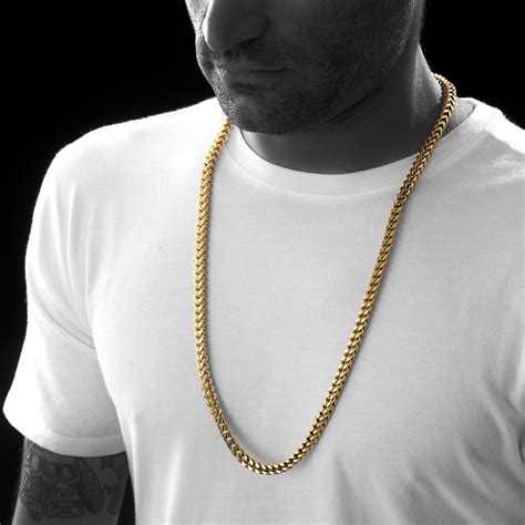 mens box chain necklace stainless steel|10k gold box chain necklace.